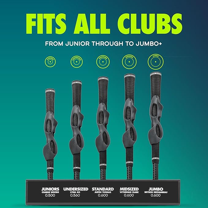 GOLF-GRIP™ Golf Grip Trainer for Left & Right-Handed Golfers – Snap-On Golf Training Aid for Proper Hand Position & Swing Technique – Hit Straighter, Longer Shots & Fix Slices or Hooks