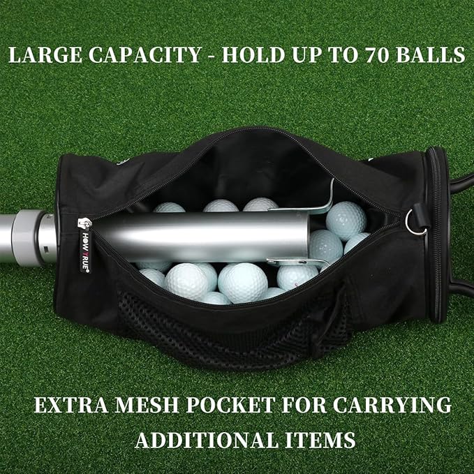 Golf Ball Retriever, Shag Bag for Golf Balls with Detachable Aluminum Alloy Tube