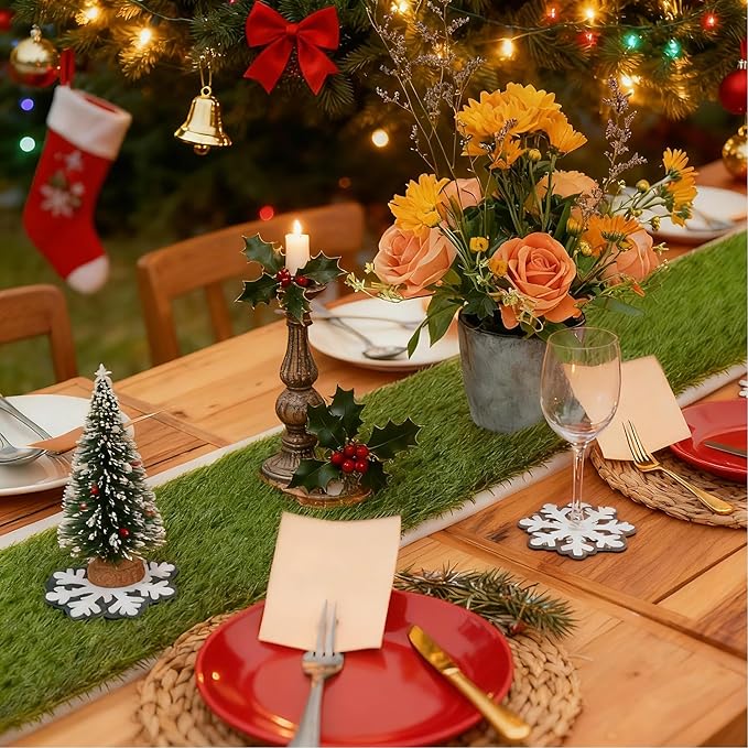 GLOBREEN Artificial Turf Grass Table Runner for Green Christmas Mantle Decor Football Golf Table Centerpiece Party Decorations, Wedding, Birthday, Baby Shower 12" x 108"