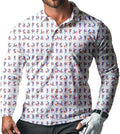 Men's Long Sleeve Golf Shirt Quick Dry 3 Button Work Fishing Outdoor Casual Collar Shirt