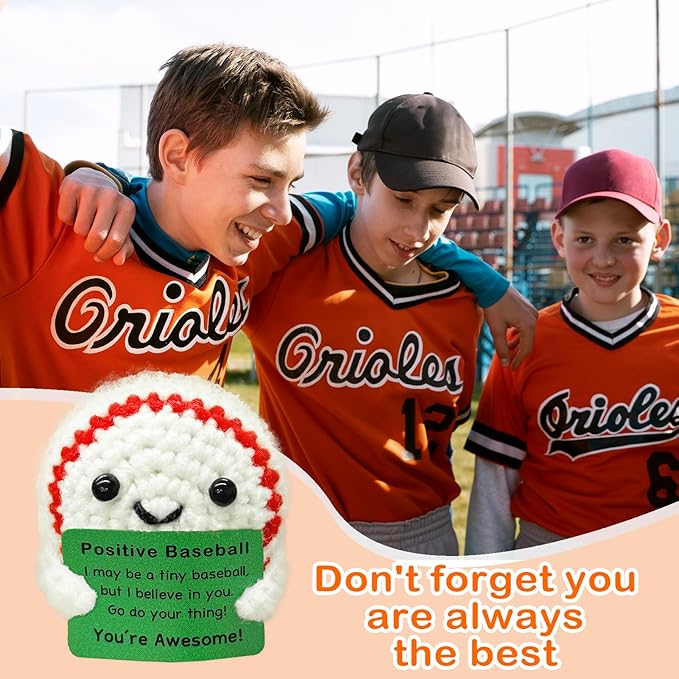 Funny Crochet Mini Baseball Gift for Baseball Lovers,Birthday Gifts for Men Women Baseballs Players Emotional Support Crochet