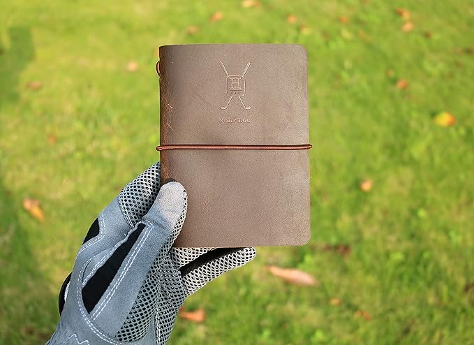 Handy Picks Leather Golf Log Book, Handmade n Refillable, Golf Log n Yardage Book Included