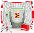 Baseball/Softball 6×6FT Kids Practice Net for Hitting & Pitching,Stable Bow Frame, Batting Tee, Target and Strike Zone for Throwing, Most Suitable for Kids and Teenager
