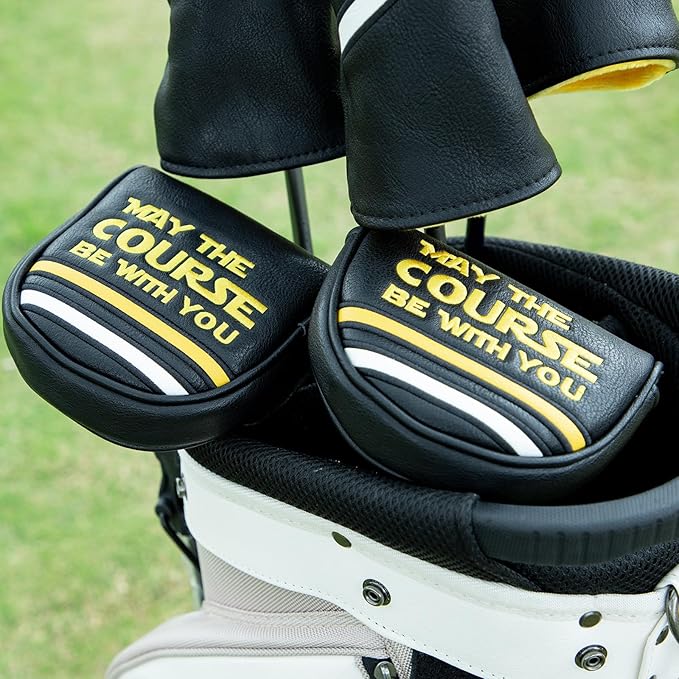 Golf Mallet Putter Cover, May The Course Be with You Magnetic Closure Premium Leather Headcovers Golf Mallet Putter Cover Fits for Golf OZ1 MEZZ 1 MEZZ1 MAX Putter