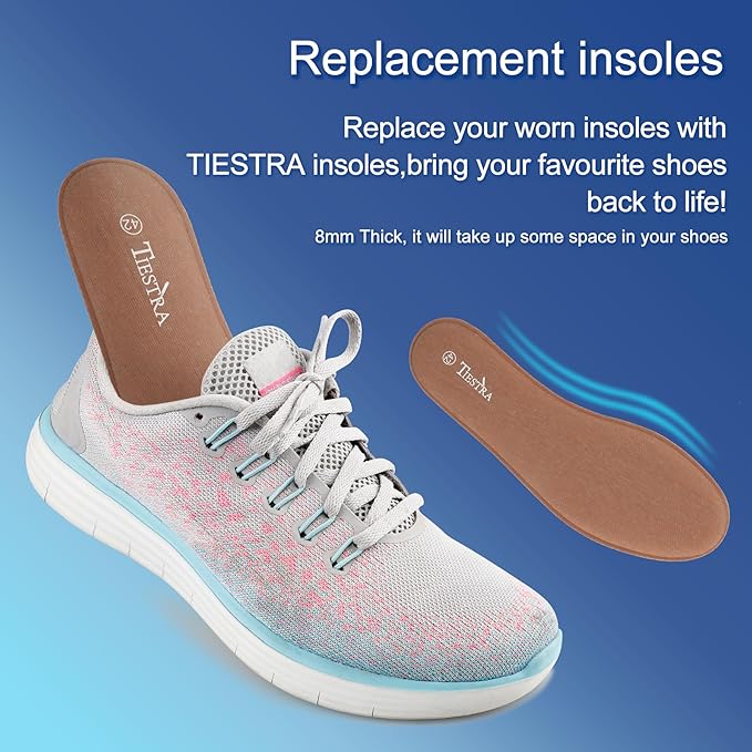 2 Pair -Shoe Inserts for Mens Memory Foam Insoles,Replacement Insoles for Work Boots Running Shoes, Cushion Shock Absorbing for Foot Pain Relief, Comfort Breathable Inner Soles Brown 47EU,US14