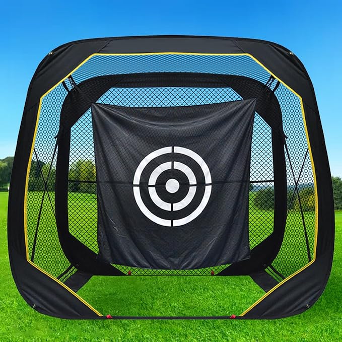 Gagalileo Pop Up Golf Practice Net: Hitting Cage with Target Portable Backyard Garage Training for Driving Chipping Swing Beginners & Golf Enthusiasts