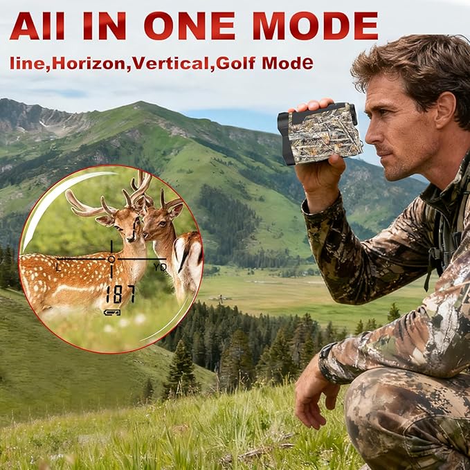 Range Finder for Hunting/Golfing.1000/1300 Yards Laser Golf Rangefinder with Slope .6X Magnification .Flag Lock Vibration Function with Continuous Scan