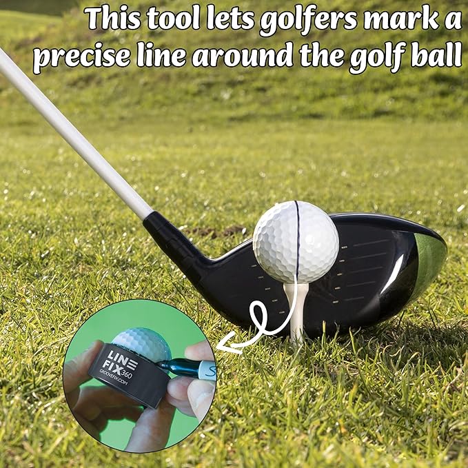 LineFix360 (GUN METAL) Golf Ball Alignment Marker – Precision 360° Line Tool for Enhanced Putting Accuracy