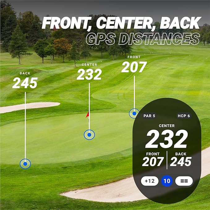 Blue Tees Golf Playmaker+ GPS Golf Watch with AMOLED Touch Screen Display, 42,000+ Preloaded Courses, Advanced Shot Tracking & Dynamic GPS Distances, Real Time Weather & Course View, IP67 Waterproof