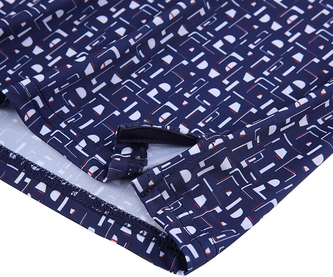Esabel.C Golf Shirts for Men Dry Fit Performance Short Sleeve Print Moisture Wicking Collared Shirt