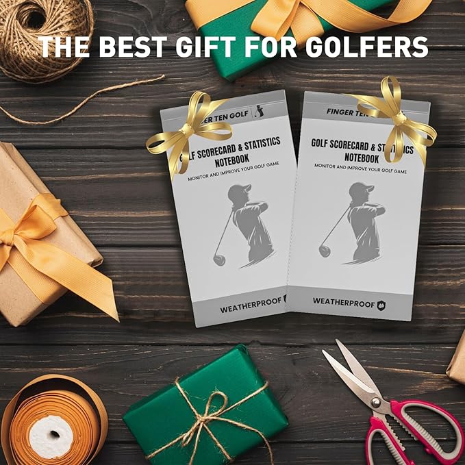 FINGER TEN Golf Scorecard Book Stats Statistics Log Notebook Waterproof Paper Value 1/2/4/8 Pack, Fit Golf Score Card Holder Cover