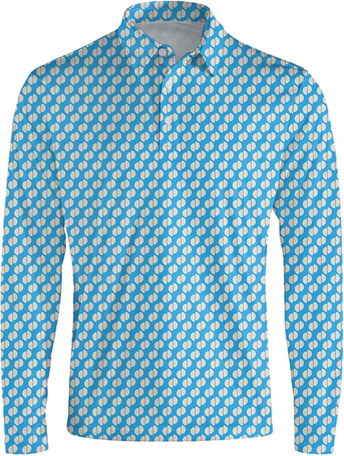 Men's Long Sleeve Golf Shirt Quick Dry 3 Button Work Fishing Outdoor Casual Collar Shirt