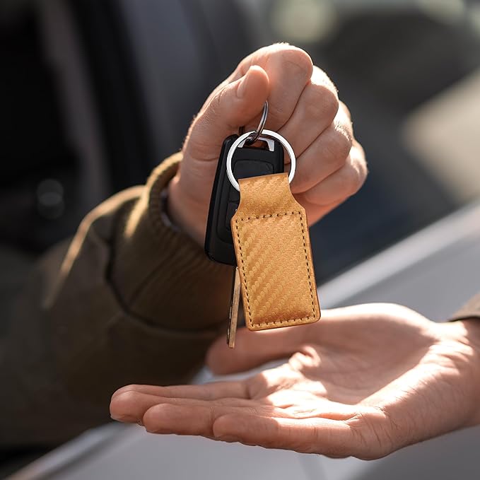 LaserGram Rectangle Keychain, Coat of Arms Germany, Personalized Engraving Included (Carbon Fiber Bronze)