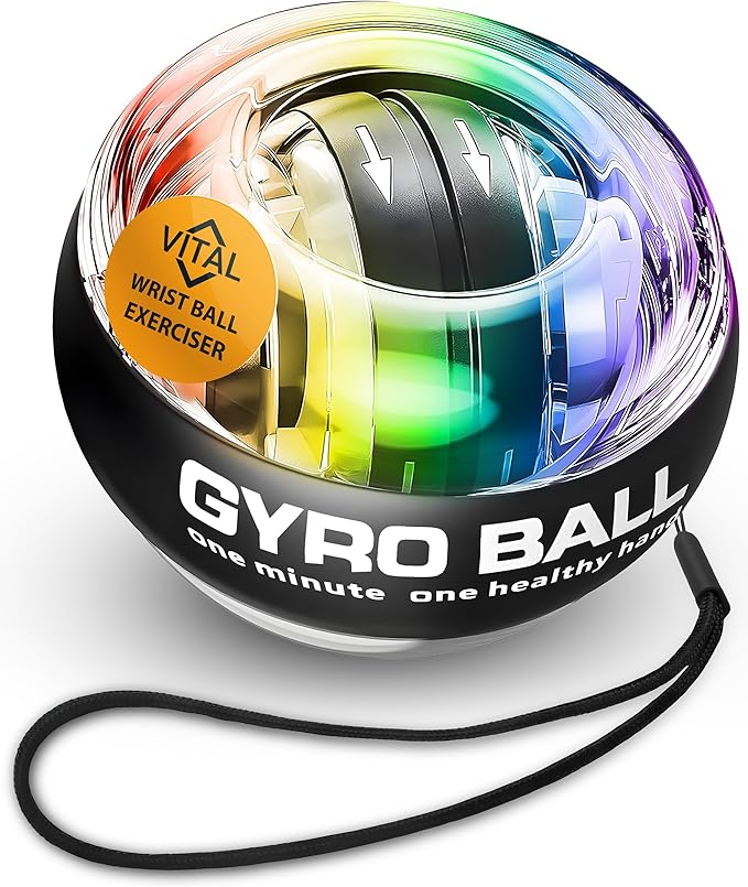 Vital Wrist Ball Exerciser Gyro Ball Hand Gyroscopic Wrist Strengthener & Forearm Trainer with Zinc Rotor Grip Strength Training, Wrist Exerciser & Arm Exercise Equipment Portable Fitness Accessory