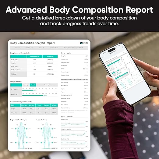 Wyze Scale Ultra BodyScan Smart Scale with Handle – Wi-Fi & Bluetooth Body Composition Scale for Weight, BMI, Body Fat, Muscle Mass, and Segmental Measurement, Black