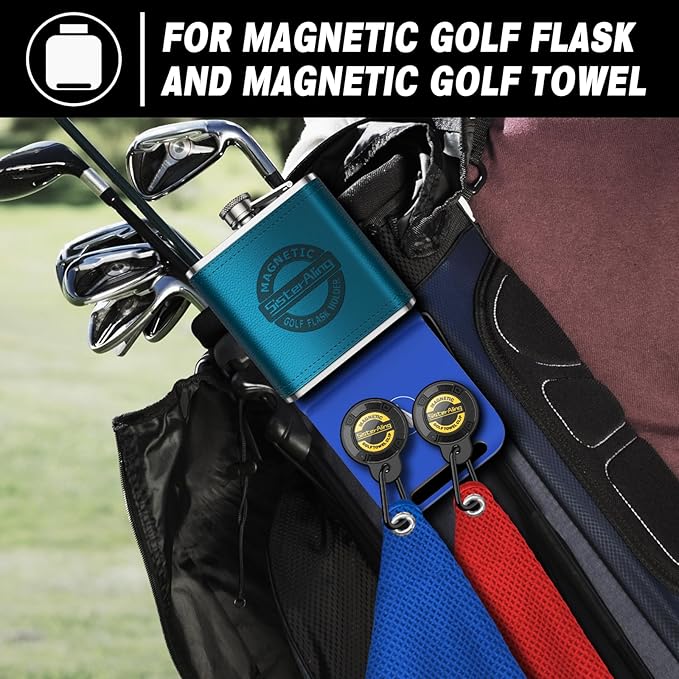Golf Bag Metal Landing Pads for Magnetic Golf Towel,Golf Rangefinder,Golf Flask,Golf Speaker- Quick Access to Magnetic Golf Equipment and Accessories-Golf Gift -US Patent