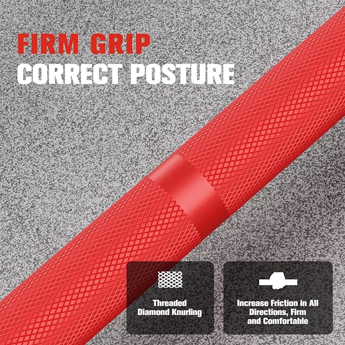 RITFIT 7FT Olympic Barbell for Strength and Weightlifting Training - 2 Inch Olympic Bar for Squat, Deadlift, Bench Press, Curl, Overhead Press - 500lbs/1000lbs/1500lbs Capacity