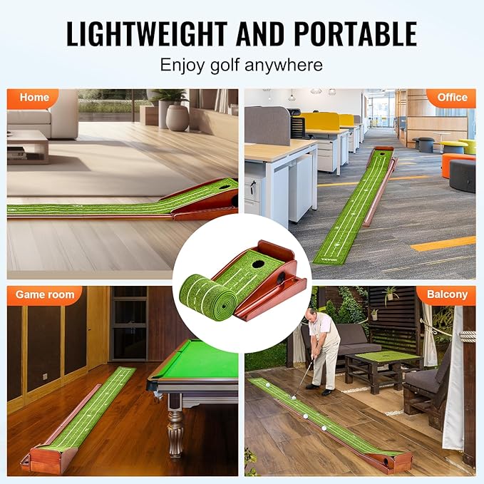 VEVOR Golf Putting Mat, Putting Green Indoor, Putting Matt for Indoors, Sports Spin n Putt Golf Game, Perfect Practice Putting Mat, Golf Putting Mats Practice Auto-Ball Return