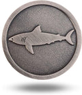 Full Metal Markers Shark Unique Magnetic Metal Golf Ball Marker Accessory with Hat Clip for Men and Women