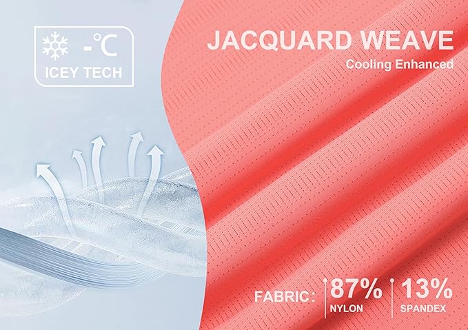 Esabel.C Jacquard Golf Shirts for Men Moisture Wicking Short Sleeve Performance Dry Fit Active Mens Polo Shirts