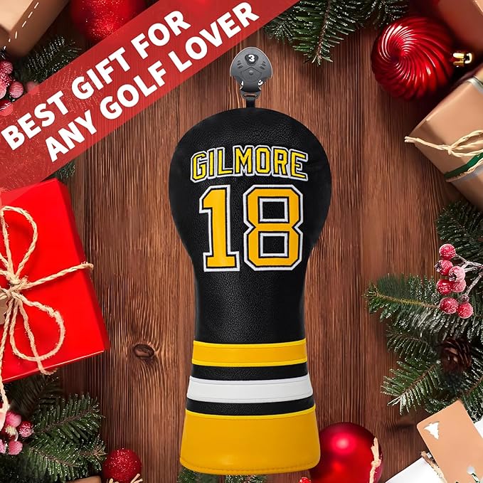 Golf Headcovers Golf Club Headcovers Sports Style Number 18 Premium Leather Driver Fairway(FW) Wood Hybrid(UT), Golf Blade Mallet Putter Cover