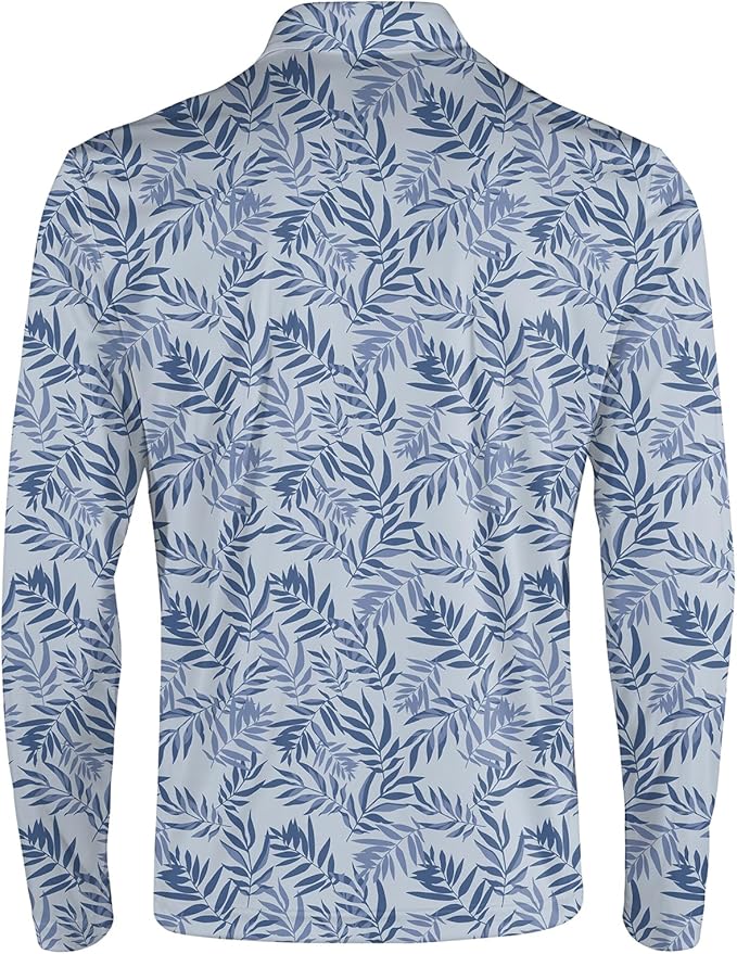Men's Long Sleeve Golf Shirt Quick Dry 3 Button Work Fishing Outdoor Casual Collar Shirt