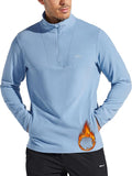Willit Men's Winter Shirts Fleece Pullover with Pocket Quarter Zip Cold Weather Golf Hiking Casual Warm Shirts Long Sleeve