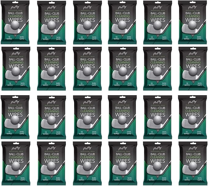 ProPlay Ball & Club Cleaning Wipes | Powerful Cleaner Removes Dirt, Grass, and Sand | Convenient, Resealable Pack - Unscented 24 Pack