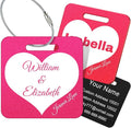 Personalized Luggage Tags for Suitcases Valentine's Day - Cute Honeymoon Gift Wedding Bridal Luggage Name Tag for Couples - Metal Engraved Custom Tags Identifiers for Backpack Bag Travel Essentials