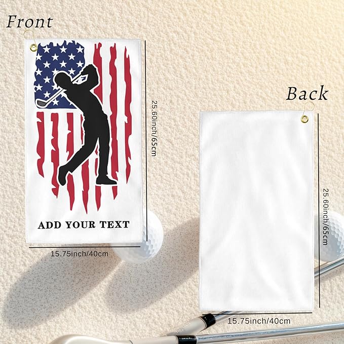 Custom Golf Towel Personalized Funny Golf Towels with Name Text Photo Golf Gifts for Men Women Dad Husband Golfer