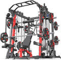 Smith Machine，Multi-Function Squat Rack Power Cage with Cable Crossover System,with Optional Weight Bench, Olympic Barbell Weight Set, for Home Gym