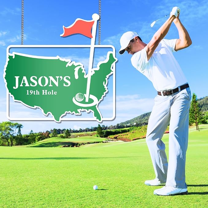 Personalized Golf Metal Sign, Vintage Country Club Villa Decor, Custom Metal Sign with Name, Personalized Golf Wall Decor for Club Garage Bar, 19th Hole Wall Art, Gifts for Golfers Dad Father Husband