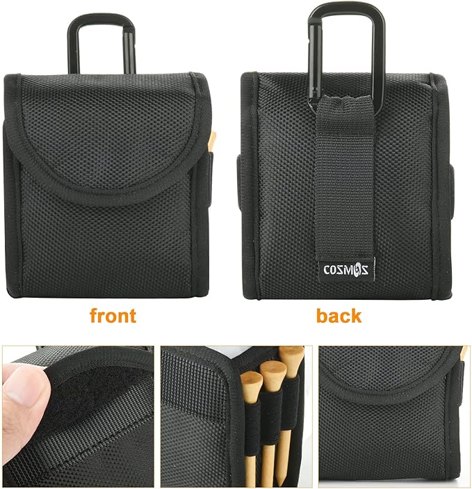 Cosmos Golf Ball Pouch Golf Tees and Divot Repair Tool Holder Nylon Golf Bag Accessories Belt Bag Gifts for Men