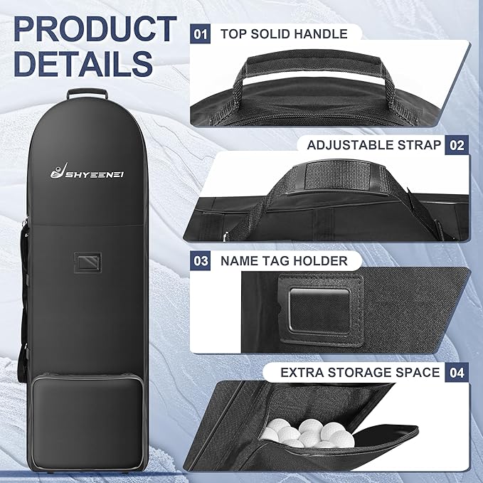 Golf Travel Bag for Airlines, Lightweight Golf Travel Bags, Superior Golf Travel Cover with Upgraded Wheels, Practical Golf Club Covers for Daily Travel, Easy to Carry for Golf, Common-use Sizes