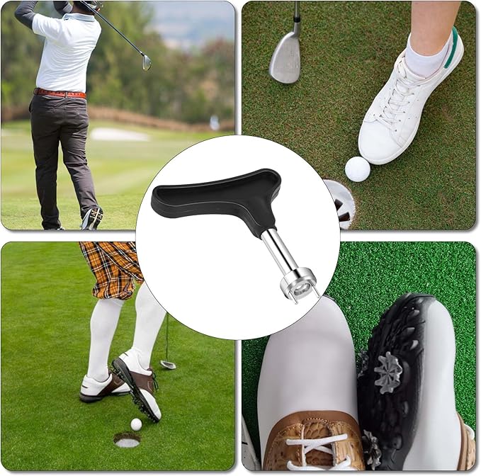 Mozeat Lens Golf Shoe Spikes Wrench Stainless Steel Multifunction Golf Shoes Cleat Wrench Adjustment Cleat Key Universal Spike Shoes Replacement Tool