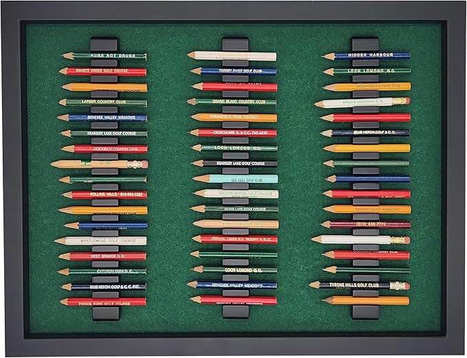 18hills Premium Wood Golf Pencil Case Holder Display - Holds 51 Pencils - Perfect Golf Gift