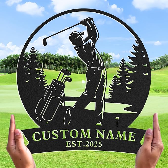 Personalized Golf Metal Wall Art, Vintage Golf Wall Decor, Custom Signs Outdoor Metal, 19th Hole Home Decor for Man Cave Garage Bar Club, Personalized Gifts for Men Dad Father