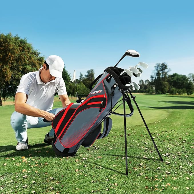 8 Pieces Complete Golf Club Set for Men Left or Right Handed – Mens Golf Clubs Full Set with Fairway Wood, Hybrid, Irons, Putter & Lightweight Bag – Beginner Friendly, Best Value, Distance & Accuracy