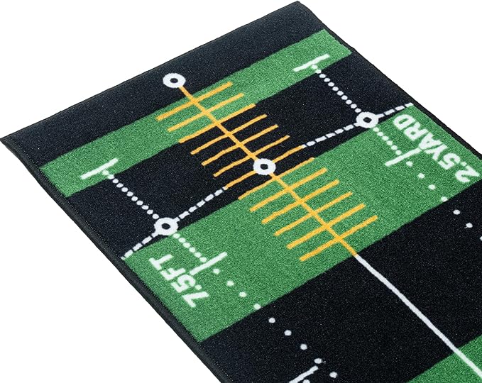 GLANC Golf Putting Practice Mat Set with Alignment Mirror & Cup, 20 in X 10 ft Training Aid Mat, Anti-Slip Backing Golf Putting Green for Indoor and Outdoor Use