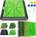 Golf Hitting Mat with Instant Swing Path Feedback & 3 Replaceable Golf Practice Mats Non-Slip Heavy-Duty Rubber Base for Indoor/Outdoor Driving Chipping & Putting Accuracy Training