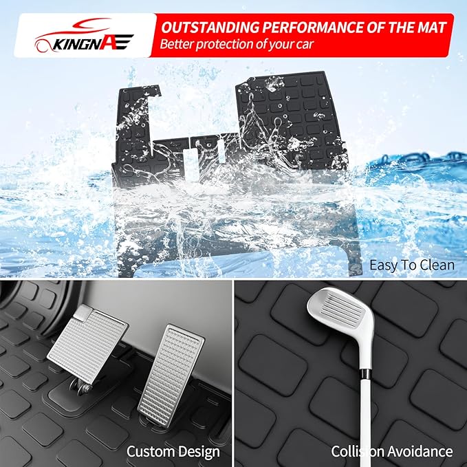 Floor Mats Compatible with i40F/i40FL/i60/i60L Golf Cart TPE All Weather 1st and 2nd Row Guard Protector Accessories