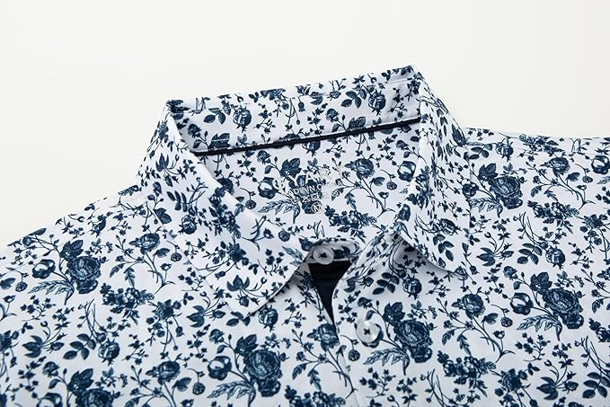Mens Golf Shirts Quick Dry Moisture Wicking Casual Short Sleeve Performance Athletic Print Collared Stylish Men Polo Shirt