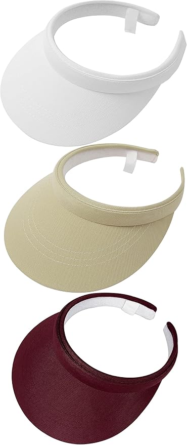 3 Pack Sports Sun Visor Hat Women Men Adjustable Clip On Visors Outdoor Golf Beach Cap