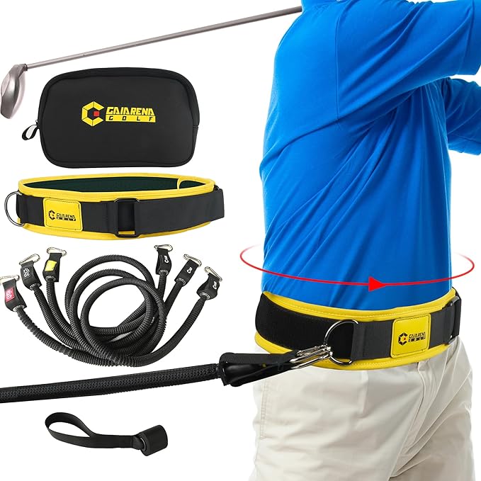 GAIARENA Golf Core Strength Trainer Swing Power Training Equipment, Golfing Exercise Resistance Bands Indoor Golf Fitness Equipment to Improve Speed Strength Flexibility Rotation Swing Posture