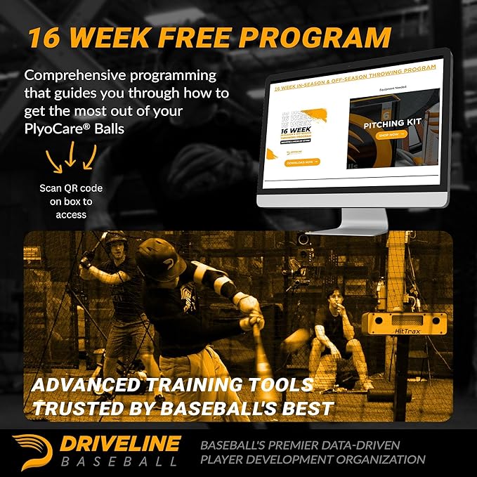 Driveline Baseball PlyoCare Balls - Weighted Pitching Training Balls + Free 16-Week Program