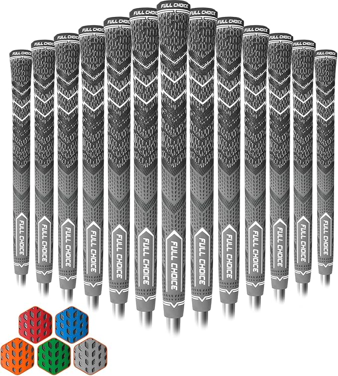 Cross Corded Golf Grips 13 Pack, Low Taper Design, Choose from 13 Grips or 13 Grips with All Kits, 3 Sizes 5 Colors Options, Multi-compound Hybrid Golf Club Grips, CG01 Series