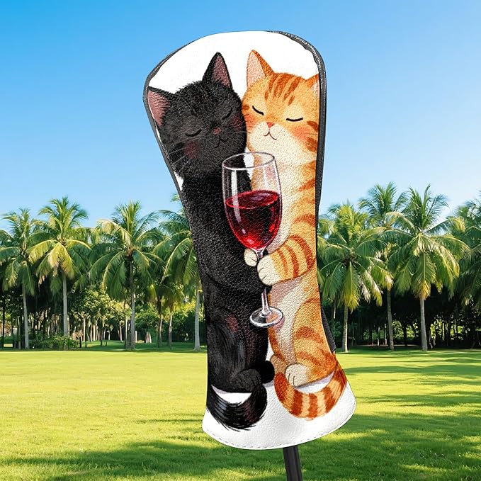 Golf Head Covers Leather Driver Headcover, Premium Golf Club Covers with Anti-Scratch Lining 1/3/5 Wood Head Covers for Golf Clubs for Women Men