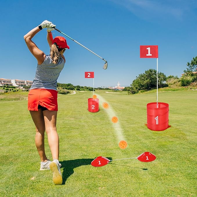 VEVOR Backyard Golf Game, 3 Hole Golf Course, Golf Game Practice Games, Golf Chipping Game for Family, Adults and Kids, Portable Outdoor Yard Golf Game for Lawn, Yard, Camping, Park, Beach