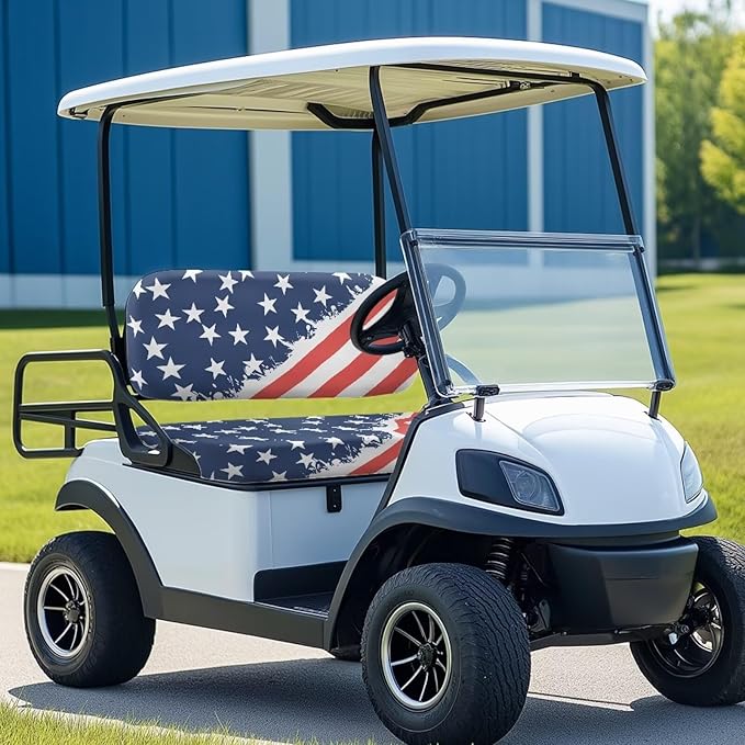 Golf Cart Seat Covers, Universal Fit & Nonskid Bottom Fits for Club Car 2 Person Seats Golf Carts