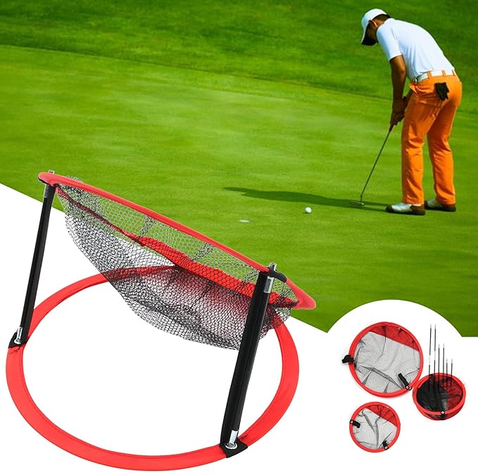 3 in 1 Golf Chipping Practice Net Set, Foldable Nylon Indoor Outdoor Training, Large Medium Small Sizes - Durable Material, Easy Setup, Perfect for Backyard and Golf Skill